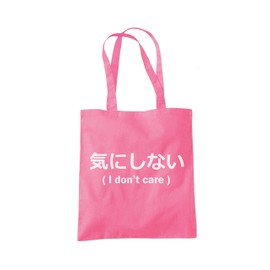 I Don't Care Tote Bag - pink One Size
