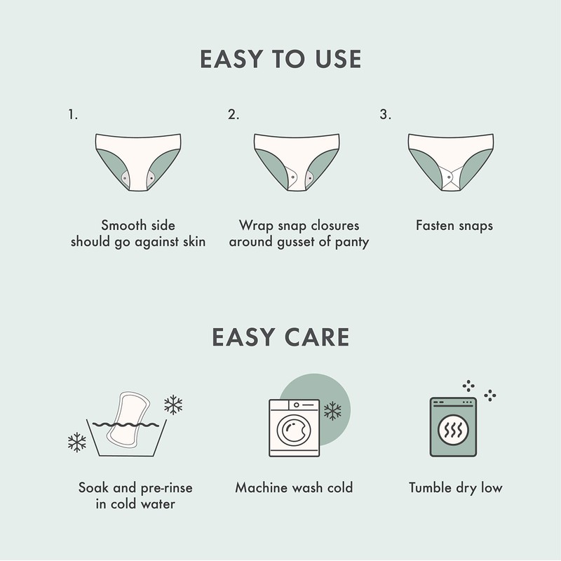 Rael Reusable Pads, Organic Cotton Cover Pad - Postpartum and