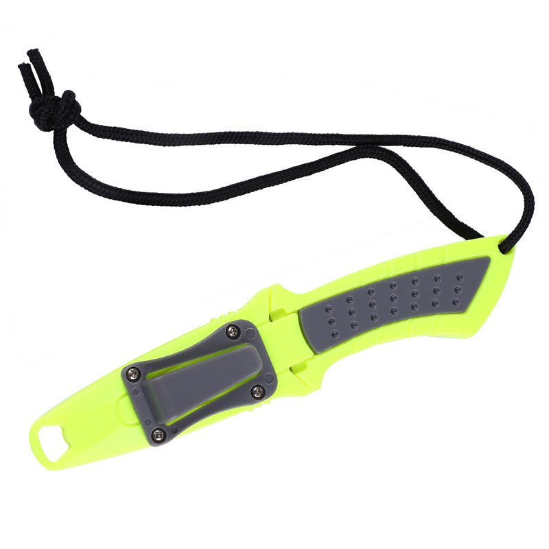 KEEP DIVING Stainless Steel Professional Scuba Fixed Blade Knife Yellow