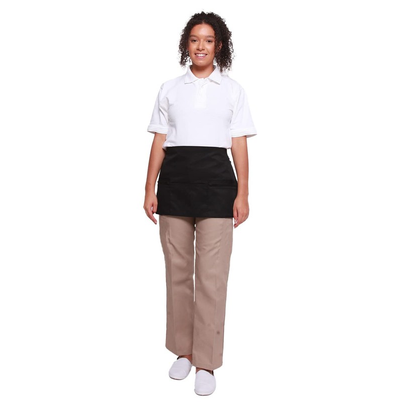 Mirabella Health & Beauty Espresso Waist Apron with Pockets Black