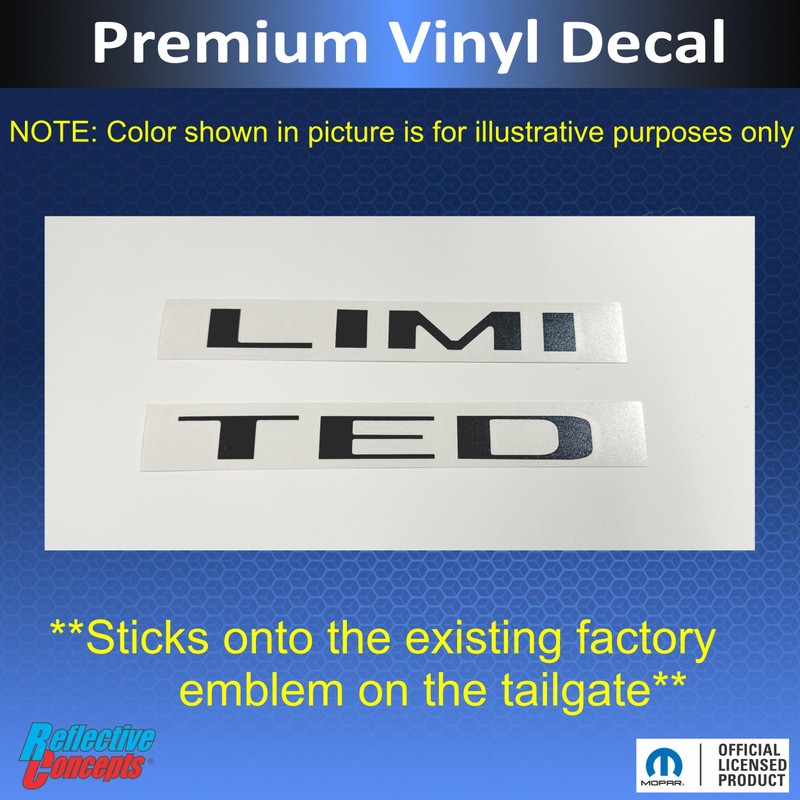 Reflective Concepts - Limited Tailgate Emblem Overlay Decal Sticker -Fits: