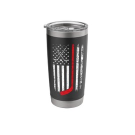 American Flag Hockey USA Patriotic Hockey Player Stainless Steel Insulated Tumbler
