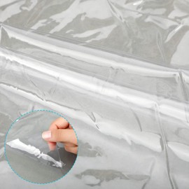 Eaasty 2 Sheets Clear Vinyl Plastic Sheeting 54 x 36 Inch Clear Marine Vinyl Tablecloth Protector Flexible Thick Vinyl Sheeting Heavy Duty Rectangular Table Pads for Dining Room (0.3 mm)