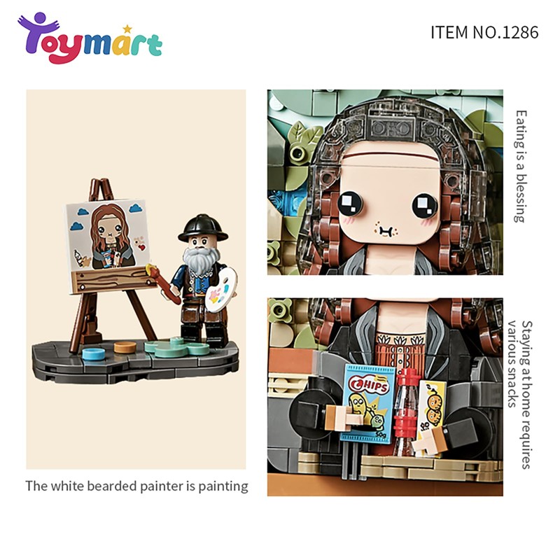 TOYMART Mini Blocks Cute Mona Lisa Building Set, 604PCS 3D