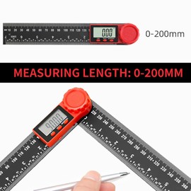Digital Angle Finder – 200mm/7 Inch Protractor with LCD Display, Precision Angle Measuring Tool, 360° Digital Angle Gauge, Foldable Ruler for Woodworking, Construction, Carpentry & DIY Projects
