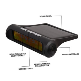 Mikinona Clock Car Auto Calendar Display Thermometer Auto Digital Watch Solar Charging Automobile Auto Temperature Monitor Abs