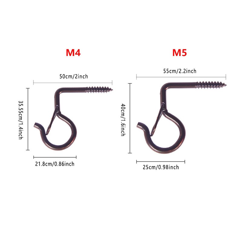 Zerniple Q Shaped Hanger Hooks Screw Hooks with Safety Buckle