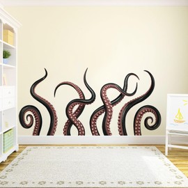 DEIKOKA Octopus Tentacles Wall Stickers Sea Animal Wall Decal Peel and Stick Removable Sea Monster Octopus Art Stickers Bathroom Living Room Bedroom Window Decoration