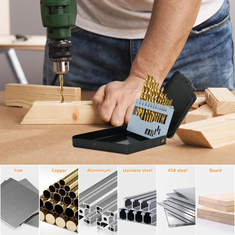 Cobalt Left Hand Drill Bit Set, 13Pcs High-Speed Steel Drills