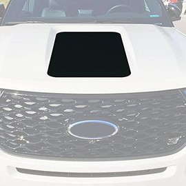 BocaDecals Hood Blackout Graphic Decal Accessory Compatible with and Fits 2020-2025 Ford Explorer (Black Carbon Fiber, 2020-2025 Explorer)