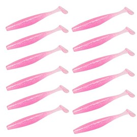 TSURINOYA Shad Tail 3.5 inch (89 mm) 6g T-tail Worm Black Bass Rockfish Akoi Soy Crooy Chinning Kurodai (F Pink Silver Flake)