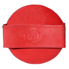 Grewal Equestrian Round Curry Comb with Handle (Red)