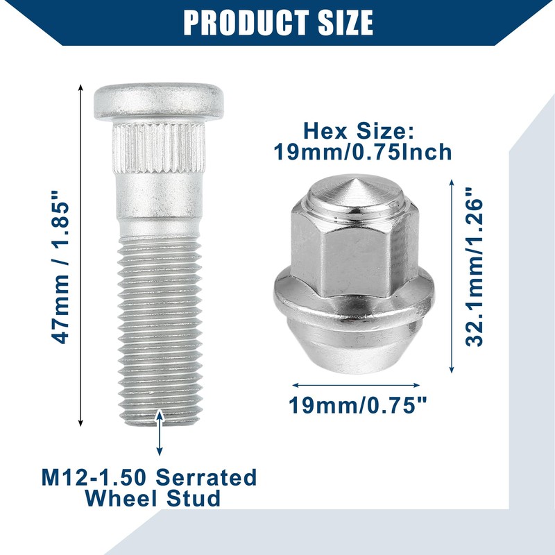 A ABSOPRO Ford Escape Focus Fusion M12-1.5 Wheel Bolt
