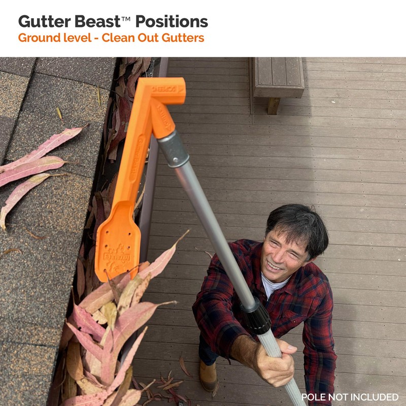 MCCAULEY Gutter Beast Gutter Cleaning from The Ground, Plus Clean