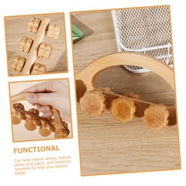 SAFIGLE Handheld Wooden Massage Roller Portable Muscle Massage Tool for Legs Back and Promotes Lightweight Convenient for Home Travel Use