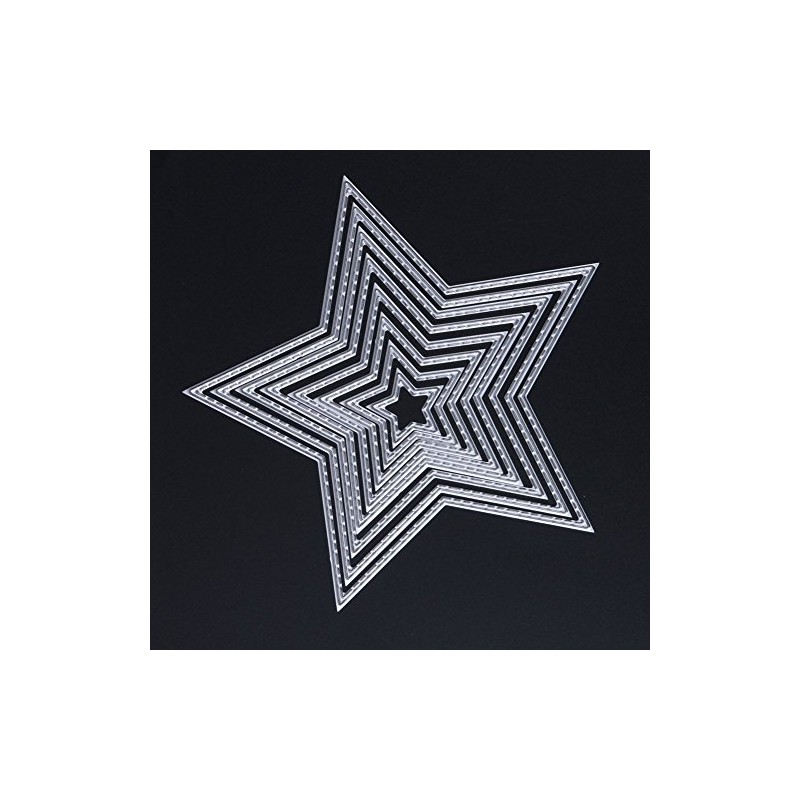 U-horizon 8pcs Five Stars Cutting Dies, DIY Scrapbooking Metal Embossing