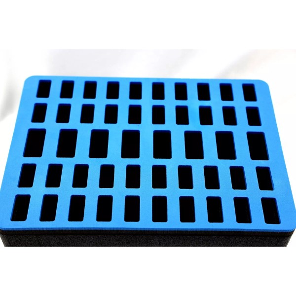 WorldCaseCompany Precut 48 knife Collector foam Blue Topper insert fits