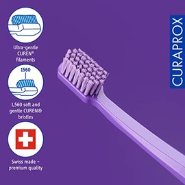 Curaprox Cepillo de dientes CS 1560 Soft - Cepillo de dientes manual para adultos con cerdas 1560 Soft CUREN - Color aleatorio