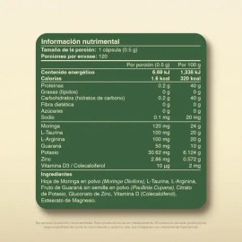 VitalBotanics T-STO GOLD 120 capsulas de 500 mg | Testo Gold a base de Moringa, Zinc, Vitamina D, Guaraná, Potasio, L-Arginina y L-Taurina | Suplemento Alimenticio Natural y Libre de Aditivos