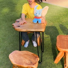 Brefhome Live Edge End Table,Rustic Solid Wood Small Coffee Table,Side Table,for Living Room,Bedroom Brown 17.3*14.7*21.4 inch