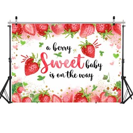 WOLADA Strawberry Baby Shower Backdrop 7x5FT 12549