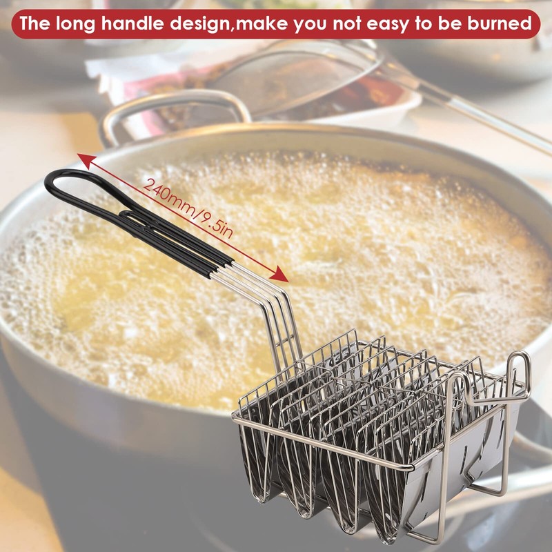 Taco Fryer Basket, 4 Shell Deep Fryer Taco Holder V-Shaped