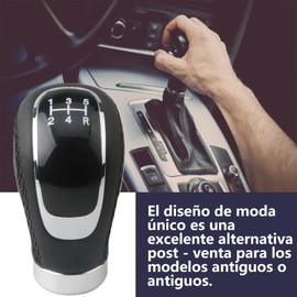 Perilla de palanca de cambios, perillas de cambio de marchas de coche de cuero con 3 adaptadores de goma, 5/6 velocidades, cabezal de cambio de marchas manual