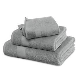 VELVETIO Bamboo Towels - Premium Bath Towels Set of 2 (70x120cm) - 60% Bamboo 40% Cotton, Bathroom Linen Towel Set, Quick Dry Highly Water Absorbent Extra Large Bath Towel, Silver