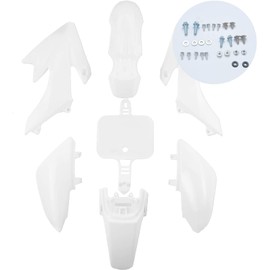 CRF50 Body Fender Kit for Compatible with XR50 XR 50 CRF 50 SDG SSR Pit Dirt Motor Trail Bike Black with Bolt Work Fairing Plastic 50cc 70cc 90cc 110cc Pit Dirt Bike 7 piece White