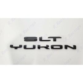 GMC 2PCS Gloss Black Rear Yukon SLT Letters Emblem Fit 2021-2023 GMC Yukon Yukon XL