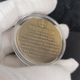 Saint Michael Archangel Challenge Coin Christian Daily Reminder Gift (Single Coin)