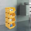 RENFANSHOP 4-Pack Stackable Plastic Storage Baskets - Open Front Organizer