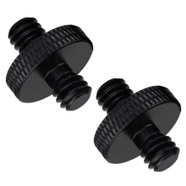 XSAJU 2 Pcs Camera Screw 1/4 Shooting Screw Double Head Stud Male Tripod Monopod Screw Adapter Multi-Purpose Black