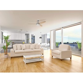 Craftmade Ceiling Fan with LED Light BEL52BNK3-LED Beltre 52 Inch and Wall Control, Brushed Polished Nickel