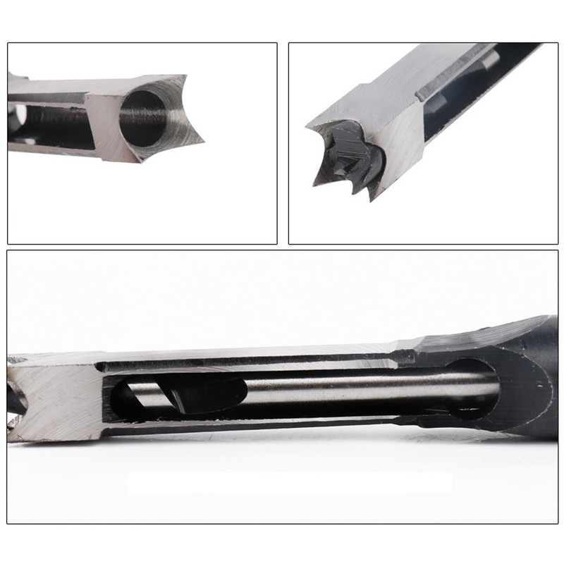 Baorder 4Pcs Square Hole Drill Mortiser Chisel Set, Woodworking Drill