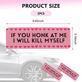 2PCS Funny Student Driver Sticker Magnet for Car,Newest Car Magnets and Decals for Warning&Car Decoration,If You Honk at Me Reusable Prank Bumper Magnets Fits New Drivers (Style 2)