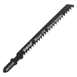 Trend Professional Jigsaw Blades, Pack of 5, 100mm x 3mm, CV Up-Cut, Perfect for Soft Materials, Universal T-Shank, JB/T111C, Black