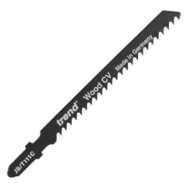 Trend Professional Jigsaw Blades, Pack of 5, 100mm x 3mm, CV Up-Cut, Perfect for Soft Materials, Universal T-Shank, JB/T111C, Black