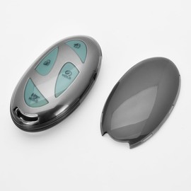 Holy Feather Fit for Hyundai Ioniq 6 Key Fob Cover,Premium Soft Transparent TPU 360 Degree Full Protection Compatible with Hyundai Ioniq 6 Grandeur GN7 KONA 5 Buttons 7 Buttons Smart Key(Smoke Color)