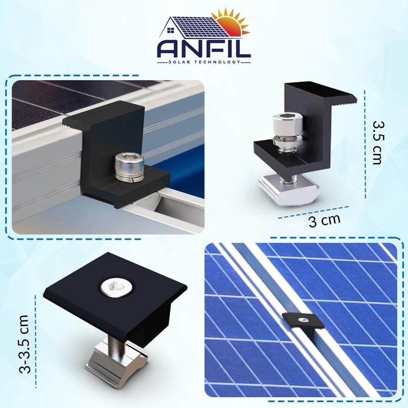 ANFIL Solar Bracket Metal Roof Mounting Set, 12 cm Rails