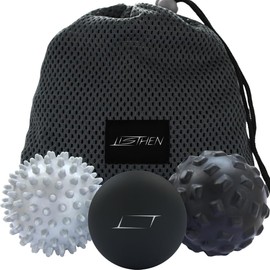 LISTHEN Muscle Massage Ball, Pimple Ball for Physiotherapy and Circulation, Anti-cramping Massage Ball for Back, Shoulders, Feet and Neck, Set of 3