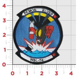 4" NAVY HSL-74 DEMON ELVES HELICOPTER SQUADRON MILITARY EMBROIDERED PATCH
