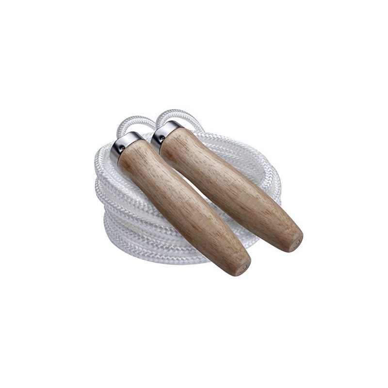 Champion Sports Wood Handle Jump Ropes – Durable Nylon or