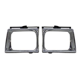 Bundle For 89-91 Toyota Pickup 4Wd Headlight Door Bezel Chrome/Black Set=Lh & Rh