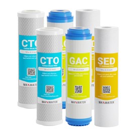 Max Water 5 Micron Replacement 10 x 2.5 inch Filter Cartridge Set For Standard RO Reverse Osmosis Water Filter Systems - PP Sediment, GAC & CTO Compatible with GAC-10, AP110, WHKF-GD05, WHKF-WHWC