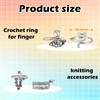 4 anillos de ganchillo para tejer para dedos de metal,