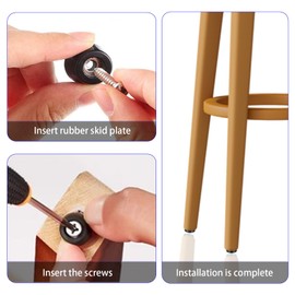 dentedeleao Pack of 20 Rubber Feet, Support Rubber, Anti-Noise Rubber, Non-Slip Protective Rubber with Metal Washer for Door, Chopping, Speaker, Chair Leg, Cabinet Leg Pads (15 x 12 x 8 mm, Black)