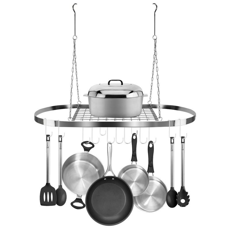 Sorbus® Pot and Pan Rack for Ceiling with Hooks —