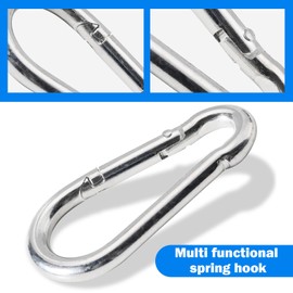 3.1 Inch Stainless Steel Spring Snap Hook, Stainless Steel Carabiner Heavy Duty for Bowflex Home Gym Accessories, Silver 6- Pack