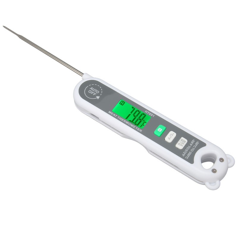 Probe Meat Thermometer Waterproof LCD Digital Folding Food Temperature Gauge